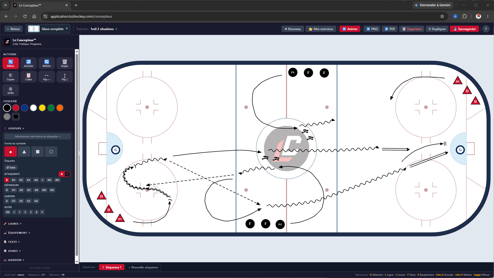 Concepteur visuel — dessine tes exercices sur patinoire virtuelle